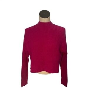 Eloide cropped women’s sweater pink long sleeve NWT SZ XS